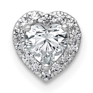 14kw 5/8ct Lab Grown Diamond VS+ F+ Heart Complete Halo Chain Slide