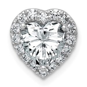 14kw 1 3/4ct Lab Grown Diamond VS+ F+ Heart Comp Halo Chain Slide