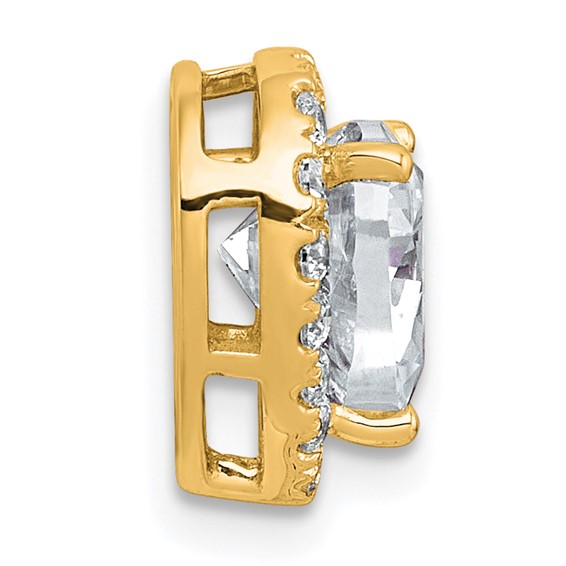 14k 1 3/4ct Lab Grown Diamond VS+ F+ Heart Comp Halo Chain Slide - Image 2