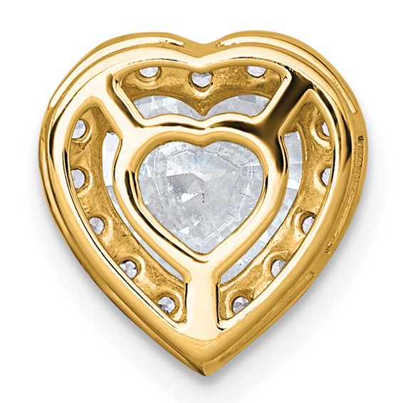 14k 1 3/4ct Lab Grown Diamond VS+ F+ Heart Comp Halo Chain Slide - Image 3