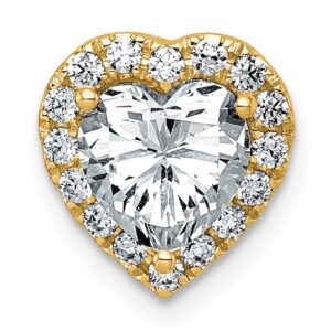14k 1 3/4ct Lab Grown Diamond VS+ F+ Heart Comp Halo Chain Slide