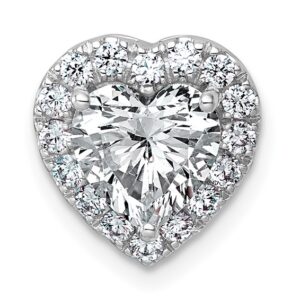 14kw 2 3/8ct Lab Grown Diamond VS+ F+ Heart Comp Halo Chain Slide