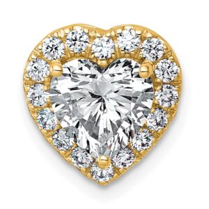 14k 2 3/8ct Lab Grown Diamond VS+ F+ Heart Comp Halo Chain Slide