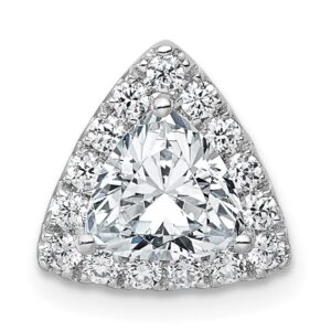 14kw 1 1/3ct Lab Grown Diamond VS+ F+ Trillion Comp Halo Chain Slide