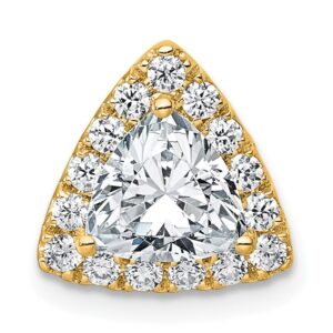 14k 1 1/3ct Cert Lab Grown Diamond VS+ F+ Trillion Comp Halo Chain Slide