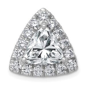 14kw 5ct Cert Lab Grown Diamond VS+ F+ Trillion Comp Halo Chain Slide