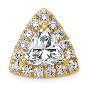 14k 5ct Cert Lab Grown Diamond VS+ F+ Trillion Comp Halo Chain Slide