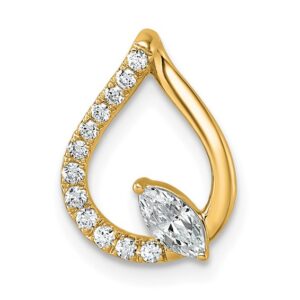 14k 1/3ct Lab Grown Diamond VS+ F+ Comp Teardrop Chain Slide Pendant