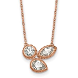 14kr 1ct Lab Grown Diamond VS+ F+ Comp 18in 3 Stone Necklace