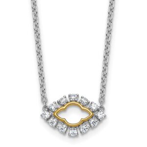 14ktt 3/8ct Lab Grown Diamond VS+ F+ Comp 18in Fashion Evil Eye Necklace