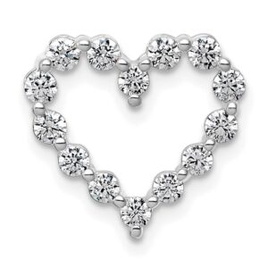 14kw 1/2ct Lab Grown Diamond VS+ F+ Complete Heart Chain Slide Pendant