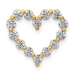 14k 1/2ct Lab Grown Diamond VS+ F+ Complete Heart Chain Slide Pendant