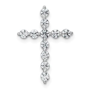 14kw 1/2ct Lab Grown Diamond VS+ F+ Comp Cross Chain Slide Pendant