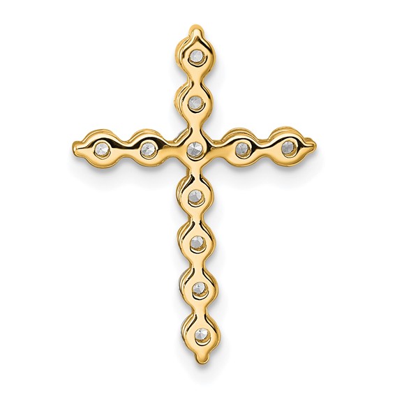 14k 1/2ct Lab Grown Diamond VS+ F+ Comp Cross Chain Slide Pendant - Image 3
