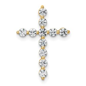 14k 1/2ct Lab Grown Diamond VS+ F+ Comp Cross Chain Slide Pendant