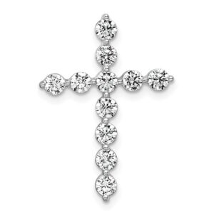 14kw 1ct Lab Grown Diamond VS+ F+ Comp Cross Chain Slide Pendant
