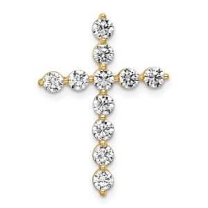 14k 1ct Lab Grown Diamond VS+ F+ Comp Cross Chain Slide Pendant