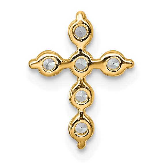 14k 1/4ct Lab Grown Diamond VS+ F+ Comp Cross Chain Slide Pendant - Image 3