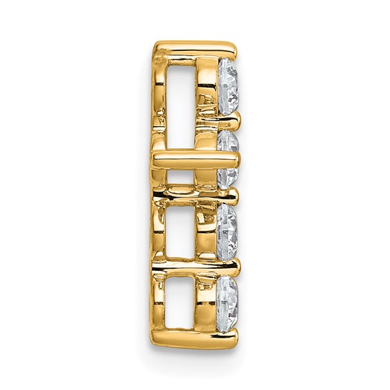 14k 1/2ct Lab Grown Diamond VS+ F+ Comp Cross Chain Slide Pendant - Image 2