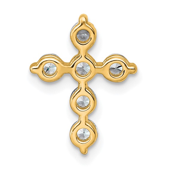 14k 1/2ct Lab Grown Diamond VS+ F+ Comp Cross Chain Slide Pendant - Image 3