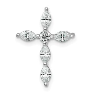 14kw 1/2ct Lab Grown Diamond VS+ F+ Comp Cross Chain Slide Pendant