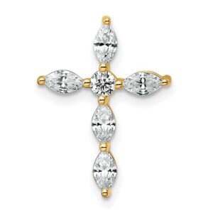 14k 1/2ct Lab Grown Diamond VS+ F+ Comp Cross Chain Slide Pendant