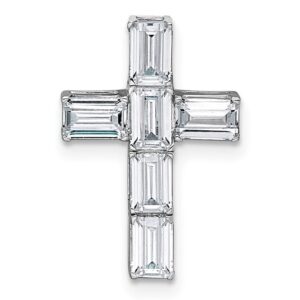 14kw 1 5/8ct Lab Grown Diamond VS+ F+ Comp Cross Chain Slide Pendant