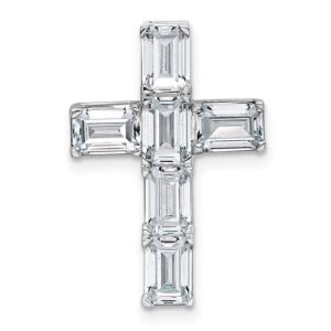 14kw 3ct Lab Grown Diamond VS+ F+ Comp Cross Chain Slide Pendant