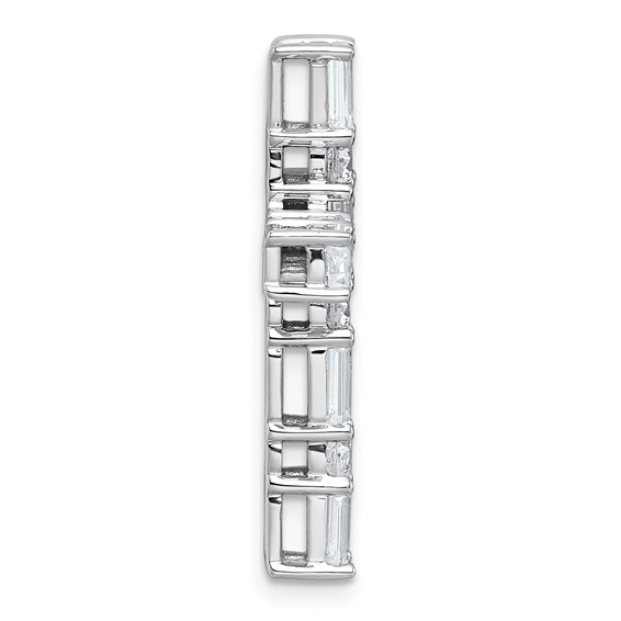 14kw 2 1/5ct Lab Grown Diamond VS+ F+ Comp Cross Chain Slide Pendant - Image 2