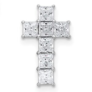 14k White Gold 5/8ct Lab Grown Diamond VS+ F+ Comp Cross Chain Slide