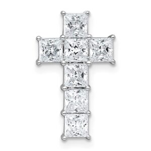 14k White Gold 1 3/4ct Lab Grown Diamond VS+ F+ Comp Cross Chain Slide