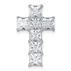 14k White Gold 2 5/8ct Lab Grown Diamond VS+ F+ Comp Cross Chain Slide