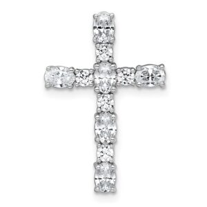 14kw 1ct Lab Grown Diamond VS+ F+ Comp Cross Chain Slide Pendant