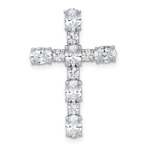 14kw 1 3/4ct Lab Grown Diamond VS+ F+ Comp Cross Chain Slide Pendant