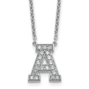 14kw 1/2ct Lab Grown Diamond VS+ F+ Comp Letter A 18in Initial Necklace