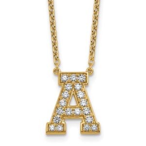 14k 1/2ct Lab Grown Diamond VS+ F+ Comp Letter A 18in Initial Necklace