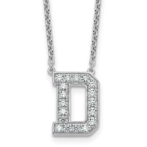 14kw 1/2ct Lab Grown Diamond VS+ F+ Comp Letter D 18in Initial Necklace