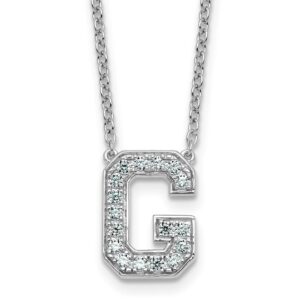 14kw 1/3ct Lab Grown Diamond VS+ F+ Comp Letter G 18in Initial Necklace