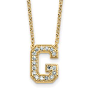 14k 1/3ct Lab Grown Diamond VS+ F+ Comp Letter G 18in Initial Necklace
