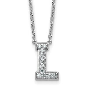 14kw 1/4ct Lab Grown Diamond VS+ F+ Comp Letter L 18in Initial Necklace