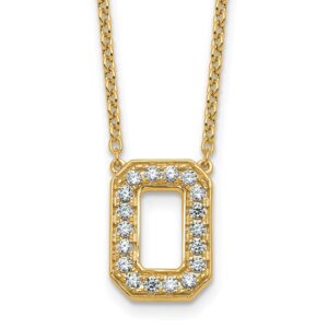 14k 1/3ct Lab Grown Diamond VS+ F+ Comp Letter O 18in Initial Necklace