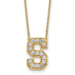 14k 3/8ct Lab Grown Diamond VS+ F+ Comp Letter S 18in Initial Necklace