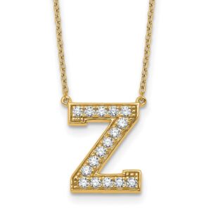 14k 3/8ct Lab Grown Diamond VS+ F+ Comp Letter Z 18in Initial Necklace