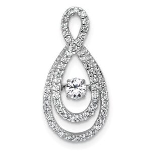 14k White Gold 1/2ct Lab Grown Diamond VS+ F+ Complete Teardrop Pendant