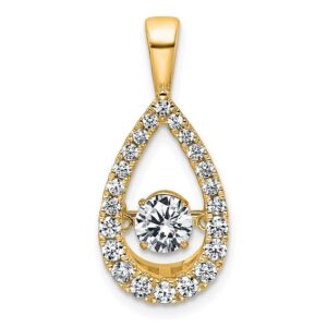 14k 7/8ct Lab Grown Diamond VS+ F+ Comp Teardrop Pendant