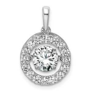 14kw 1 1/2ct Lab Grown Diamond VS+ F+ Comp Vibrant Circle Pendant