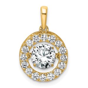 14k 1 1/2ct Lab Grown Diamond VS+ F+ Comp Vibrant Circle Pendant
