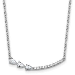 14kw 3/4ct Lab Grown Diamond VS+ F+ Comp 18in Fashion Bar Necklace