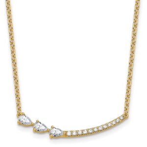 14k 3/4ct Lab Grown Diamond VS+ F+ Comp 18in Fashion Bar Necklace