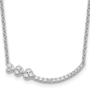 14kw 3/8ct Lab Grown Diamond VS+ F+ Comp 18in Hearts Bar Necklace